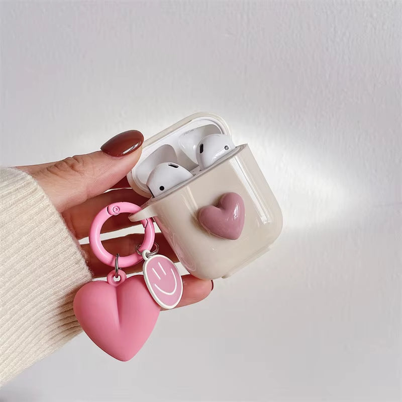 Cute Retro Beige Case for Apple Airpods 1 2 3Rd Generation Bear Cherry Case for Airpods Pro Case Keychain Lanyard Luxury Case