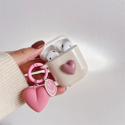 Cute Retro Beige Case for Apple Airpods 1 2 3Rd Generation Bear Cherry Case for Airpods Pro Case Keychain Lanyard Luxury Case
