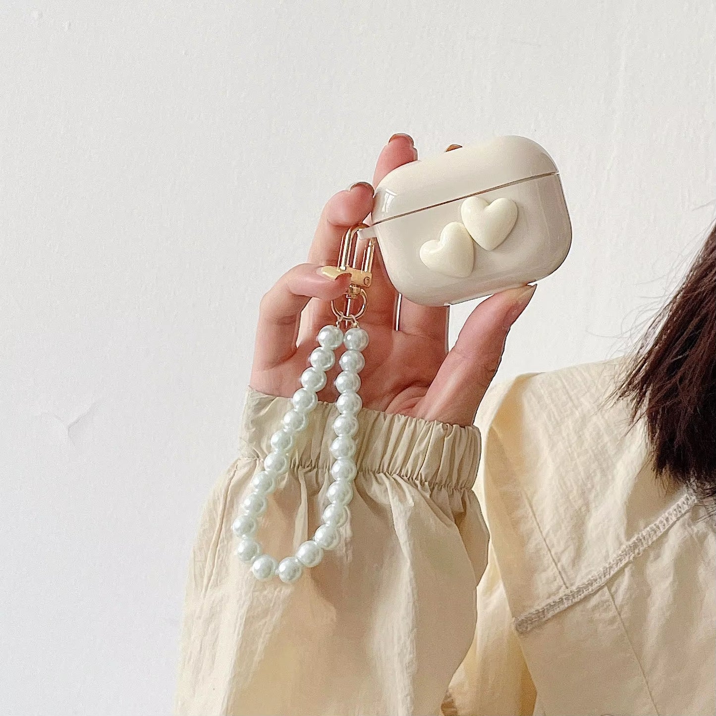 Cute Retro Beige Case for Apple Airpods 1 2 3Rd Generation Bear Cherry Case for Airpods Pro Case Keychain Lanyard Luxury Case